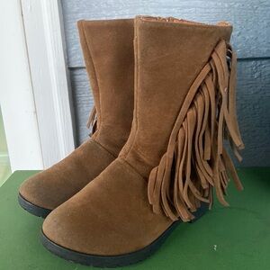 Fringe Brown Western Boots Toddler Girl size 9-10